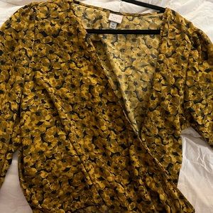 A NEW DAY YELLOW FLORAL BLOUSE